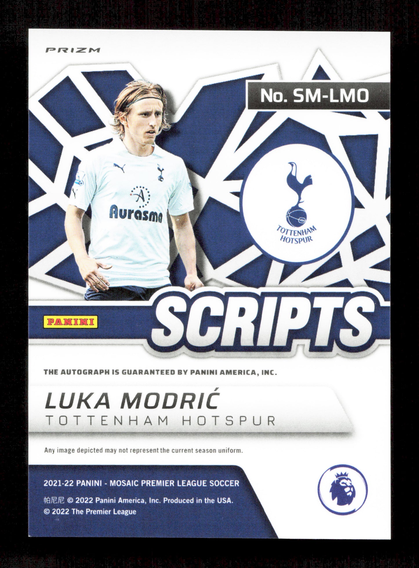 Panini Luka modric Scripts Autograph Card Panini Mosaic Premier League Soccer 2022