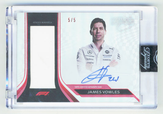 Topps James Vowles Red On Card Autograph Patch Card /5 Dynasty Formula 1 2024