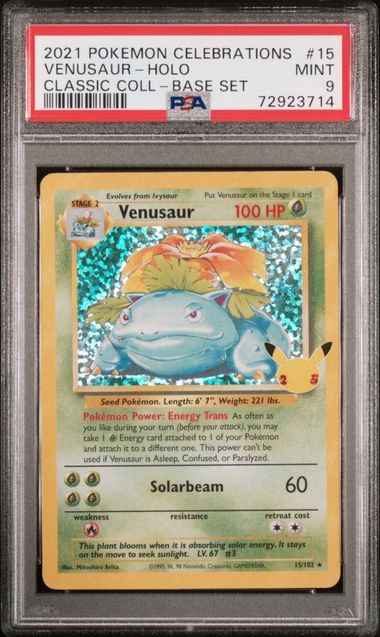 Pokemon Venusaur 15/102 Holo 2021 Celebrations Classic Collection PSA 9