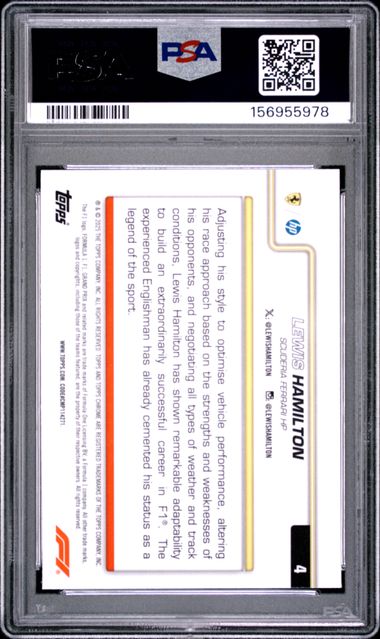 Topps Lewis Hamilton Sapphire #4 2025 Chrome Formula 1 Sapphire PSA 9