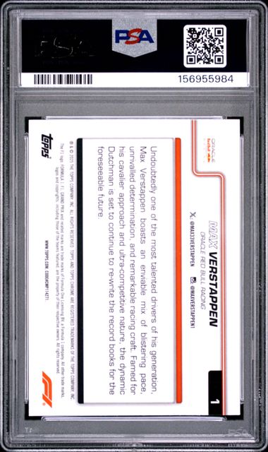 Topps Max Verstappen Sapphire #1 2025 Chrome Formula 1 Sapphire PSA 9