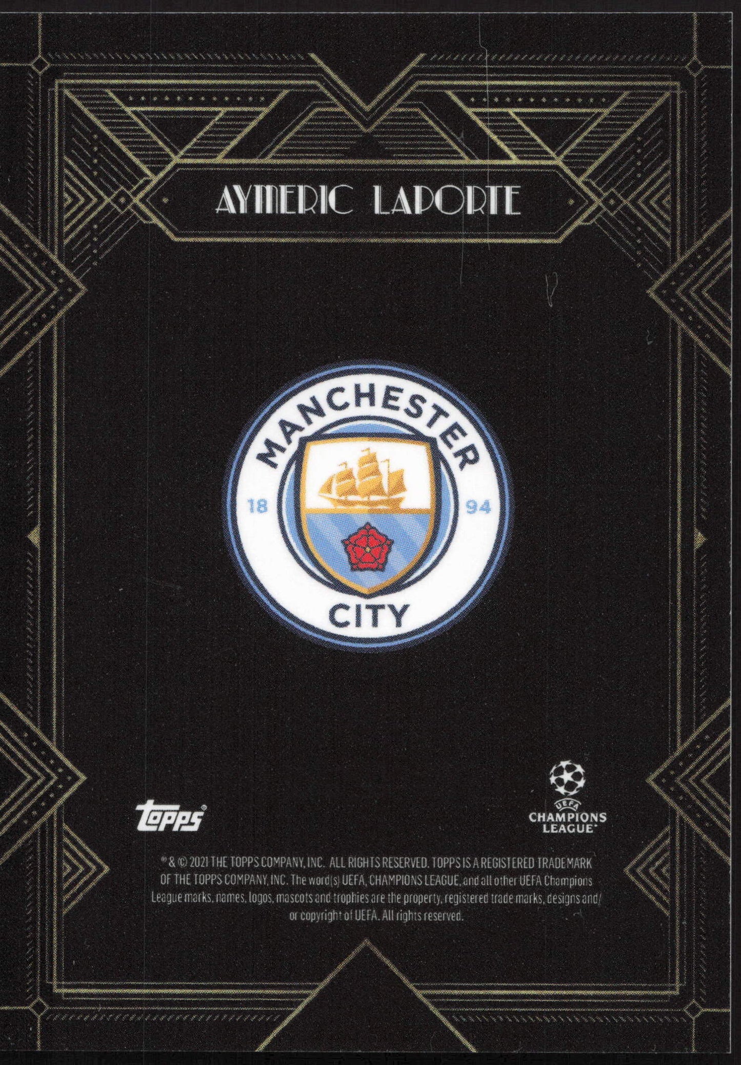 Topps Aymeric Laporte Autograph 2/5 Deco UEFA Club Competitions 2021