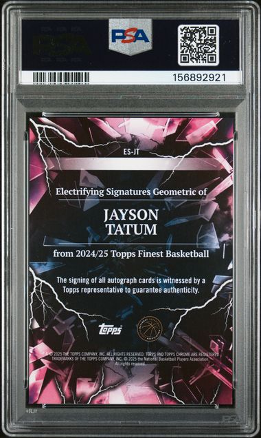 Topps Jayson Tatum 02/25 Electrifying Signatures Black Geometric #ES-JT 2024/25 Finest Basketball PSA 10