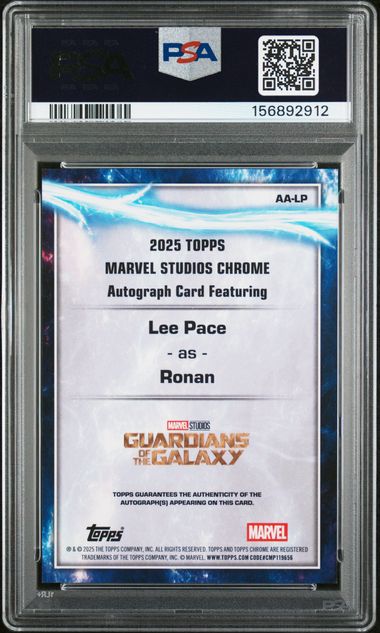 Topps Ronan/Lee Pace Chrome Autograph #AA-LP 2025 Chrome Marvel Studios PSA 9