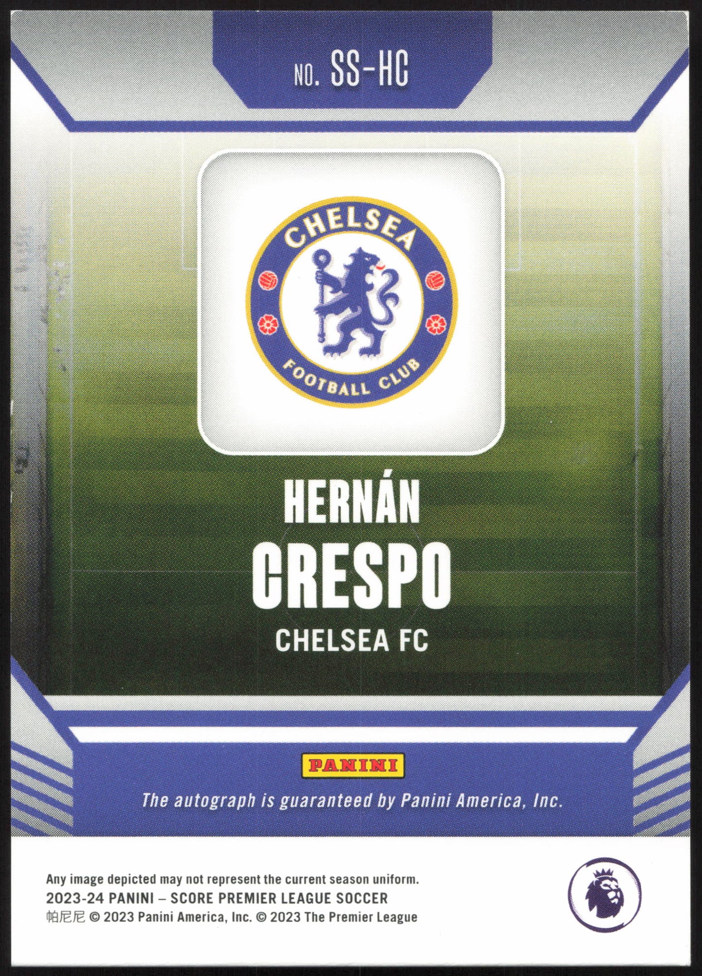 Panini Hernan Crespo 01/10 Autograph SS-HC 2023-24 Score Premier League Soccer