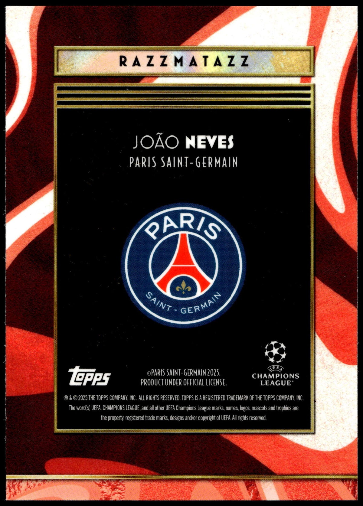 Topps Joao Neves 2/5 Red Razzmatazz 2025 Deco UCC