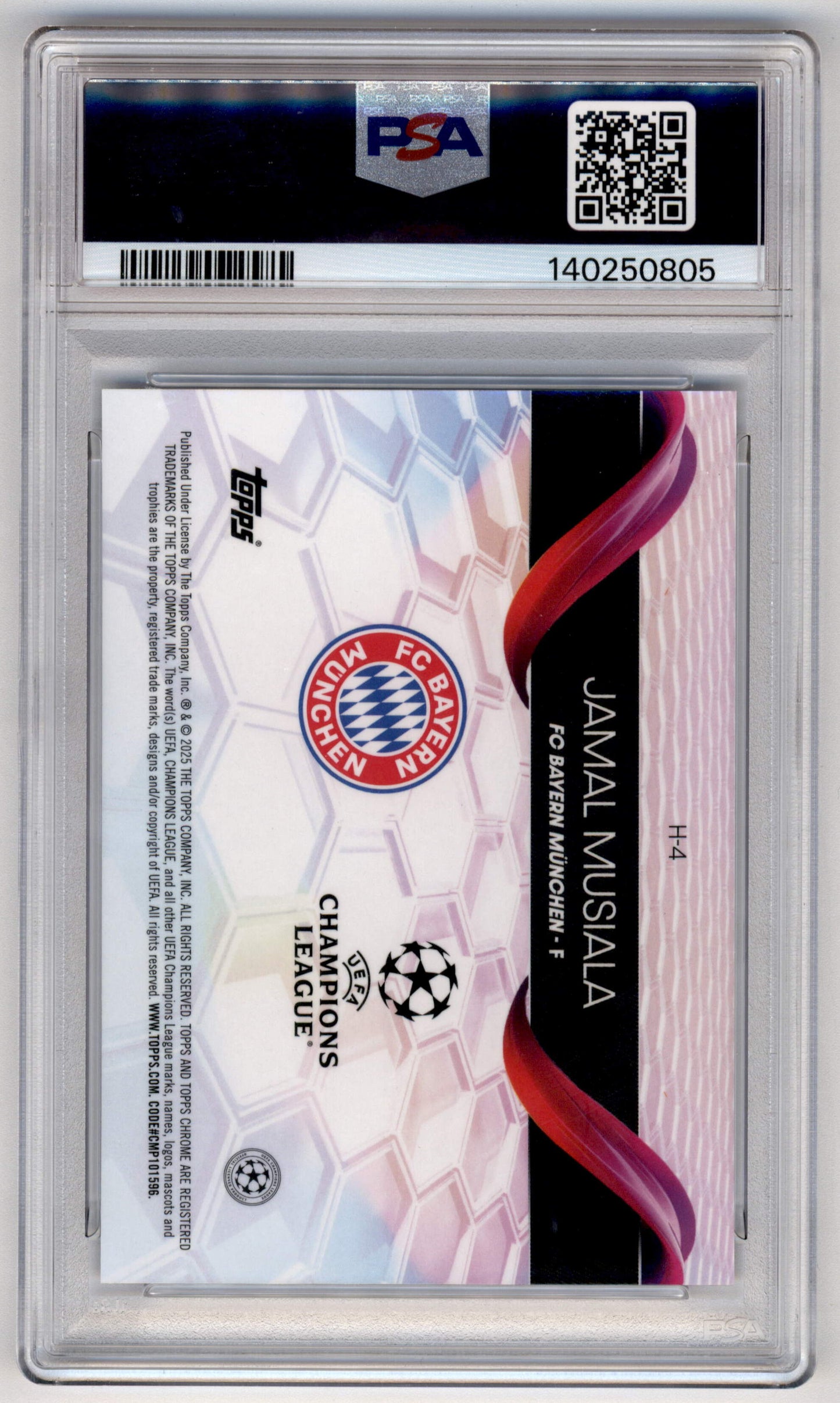 Topps Jamal Musiala Helix #H-4 2024-25 Chrome Uefa Club Competitions PSA 10
