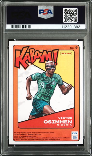 Panini Victor Osimhen Kaboom! #9 2024-25 Donruss Fifa PSA 9