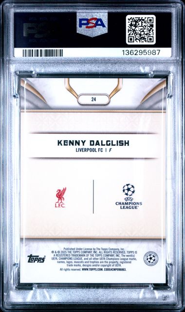 Topps Kenny Dalglish 25/50 Purple #24 2024-25 Reverence UCC PSA 10