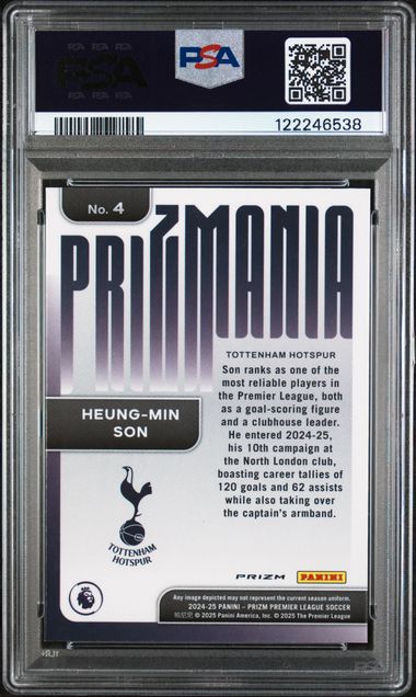 Panini Heung Min Son Prizmania #4 2024-25 Prizm Premier League PSA 9