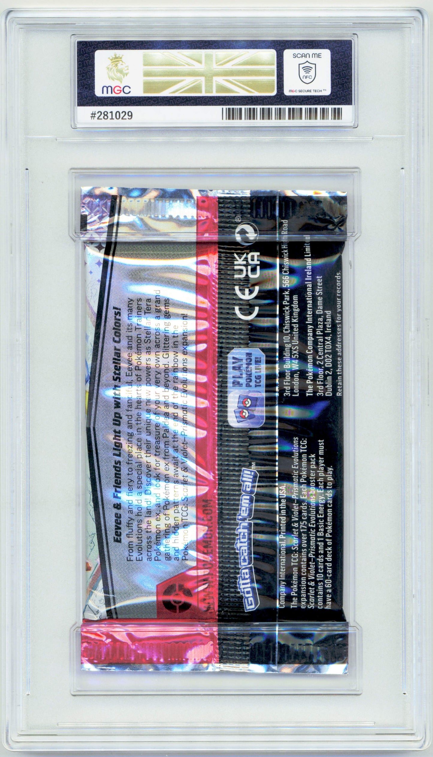 Pokemon Prismatic Evolutions Graded Sealed Booster Pack 2025 MGC 10