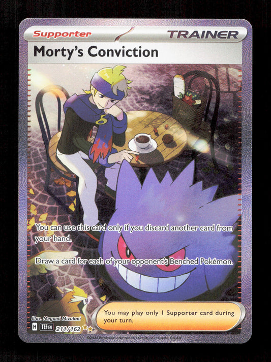 Pokemon Morty's Conviction 211/162 Special Illustration Rare 2024 Temporal Forces