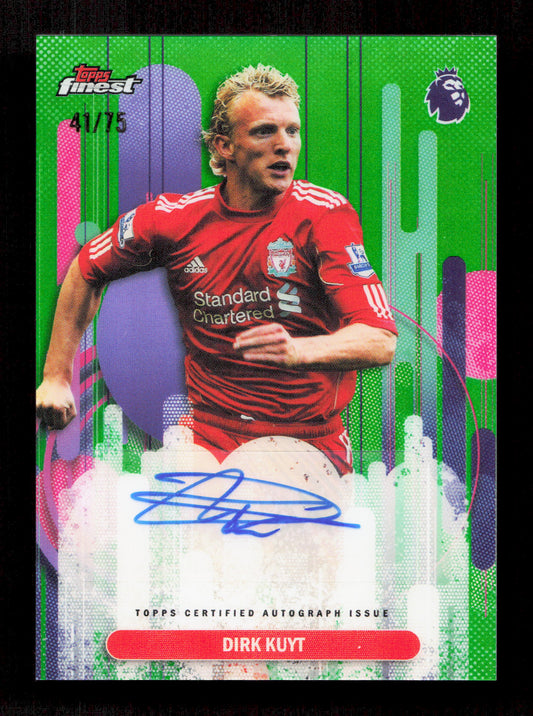 Topps Dirk Kuyt Autograph 41/75 Green FA-DK Finest Premier League 2026