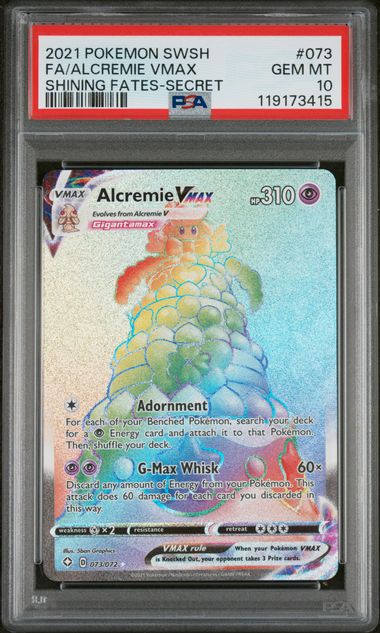Pokemon Alcremie Vmax 073/072 Full Art Secret Rare 2021 Shining Fates