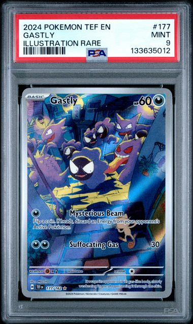 Pokemon Gastly 177/162 Illustration Rare 2024 Temporal Forces PSA 9