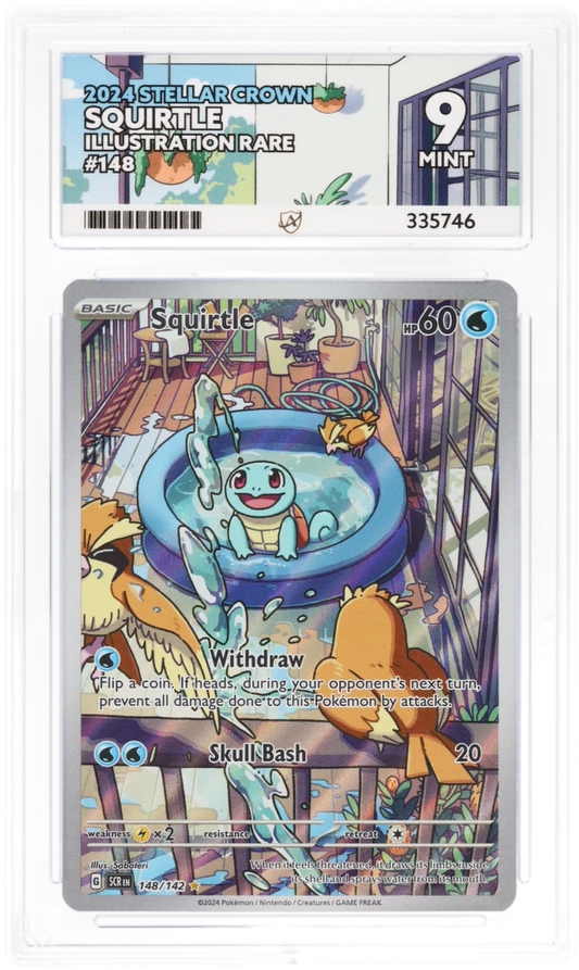 Pokemon Squirtle 148/142 Illustration Rare Pokemon Stellar Crown 2024 ACE9