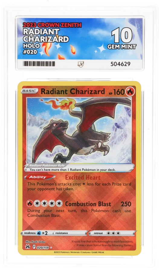 Pokemon Radiant Charizard 020/159 Holo Pokemon Crown Zenith 2023 ACE10