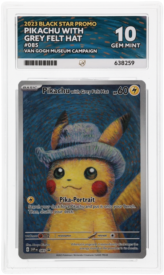 Pokemon Pikachu With Grey Felt Hat 085 Pokemon Van Gogh Museum Campaign Black Star Promo 2023 ACE10