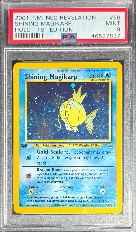 Pokemon Shining Magikarp 66/64 Holo (Swirl) Pokemon Neo Revelation 1ST Edition 2001 PSA9