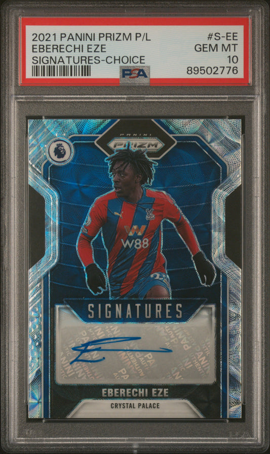 Panini Eberechi Eze Choice Signatures Card Panini Prizm Premier League 2021 PSA10