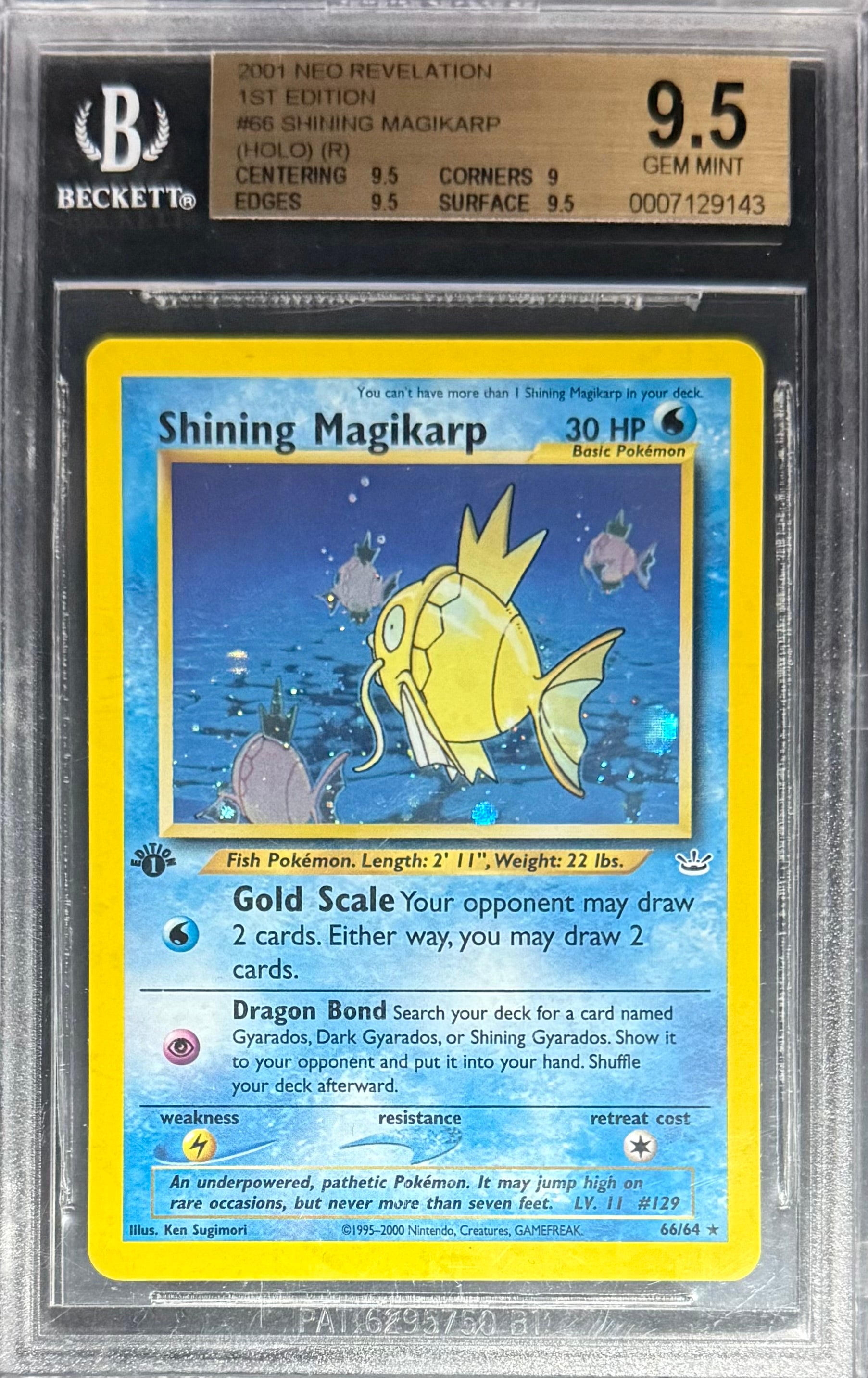 Pokemon Shining Magikarp 66/64 Holo Pokemon Neo Revelation 1ST Edition