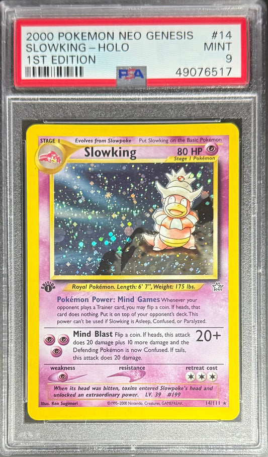 Pokemon Slowking 14/111 Holo Pokemon Neo Genesis 1ST Edition 2000 PSA9