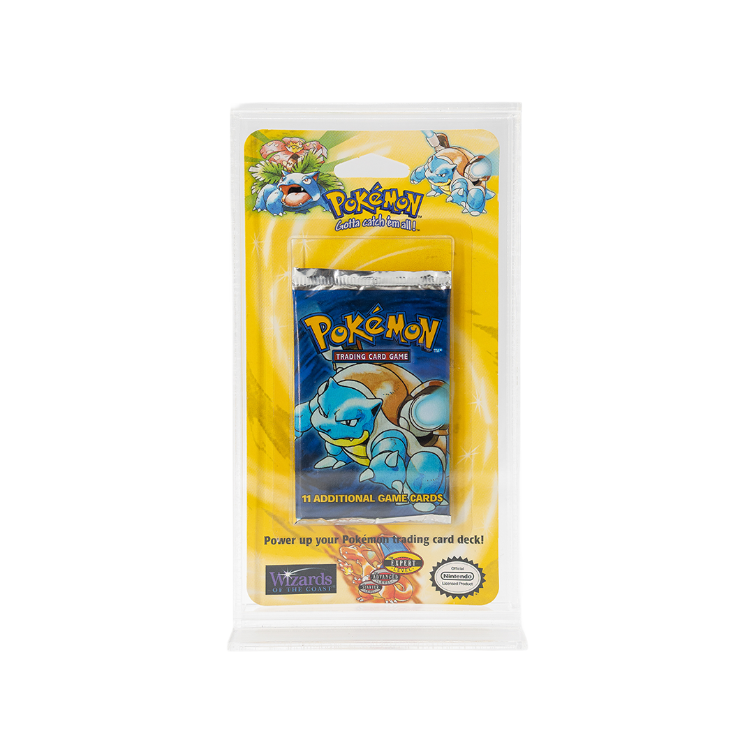 Pokémon 1999 Factory Sealed Base Set Booster Blister Pack With Acrylic Case - Blastoise