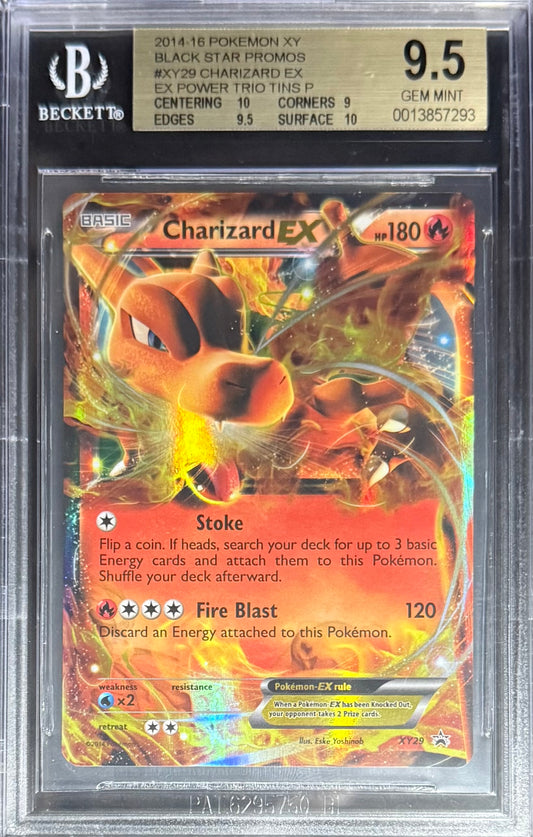 Pokemon Charizard EX XY29 Pokemon XY Black Star Promos EX Power Trio Tins 2014-16 Beckett BGS 9.5
