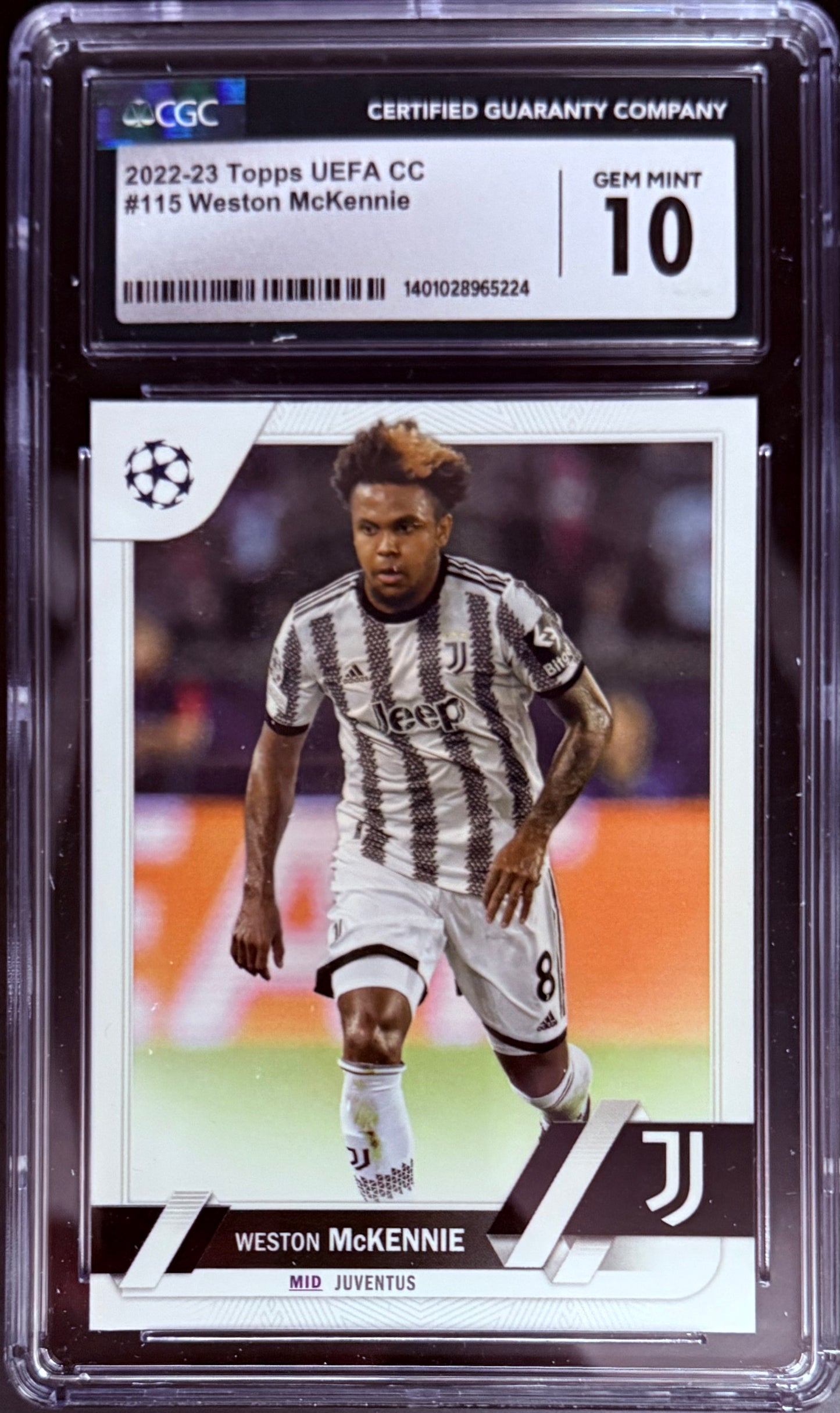 Topps Weston Mckennie Base Card UEFA Club Competitions 2022-23 #115 CGC10