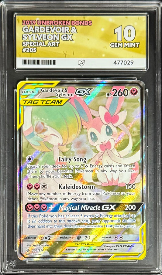 Pokemon Gardevoir & Sylveon GX 205/214 Special Art Pokemon Unbroken Bonds 2019 ACE10