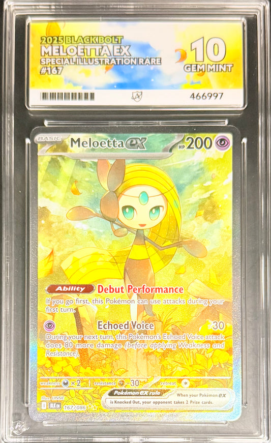 Pokemon Meloetta EX 167/086 Special Illustration Rare Pokemon BlackBolt 2025 ACE10