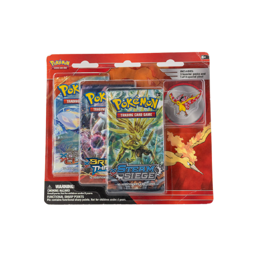 Pokémon XY 2016 Triple Blister Pack with Moltres Pin