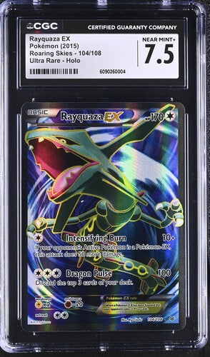 Pokemon Rayquaza EX 104/108 Ultra Rare Holo Pokemon Roaring Skies 2015 CGC7.5