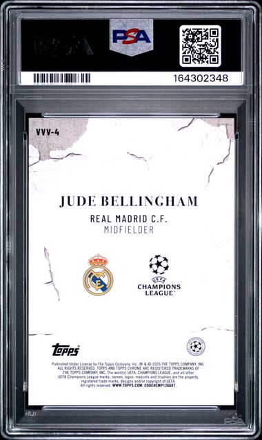 Topps Jude Bellingham Veni Vidi Vici #VVV-4 2025-26 Chrome Uefa Club Competitions PSA 10