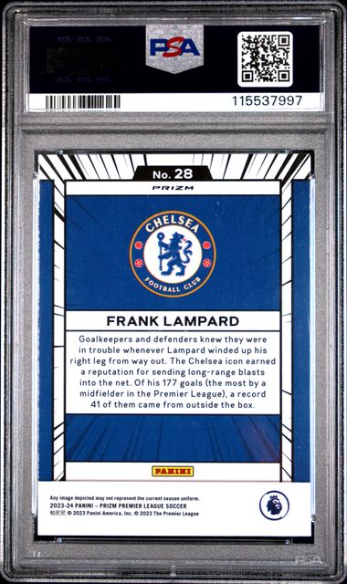 Panini Frank Lampard Manga #28 2023-24 Panini Prizm Premier League PSA 10
