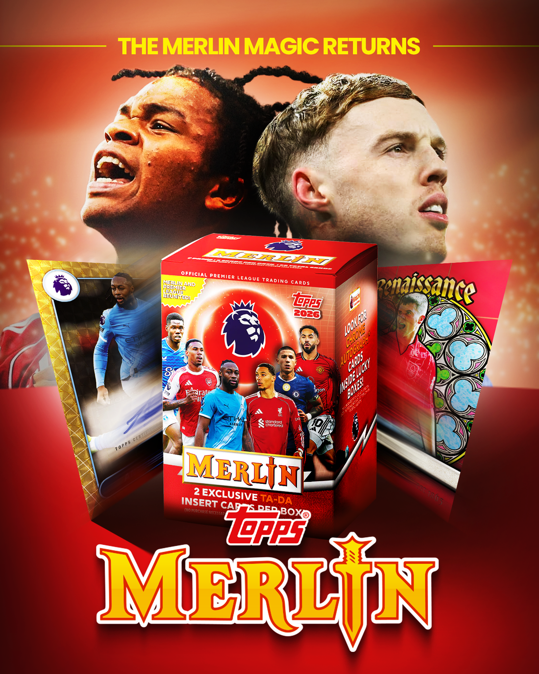 MERLIN MAGIC RETURNS: TOPPS BRINGS PREMIER LEAGUE NOSTALGIA INTO THE CHROME ERA