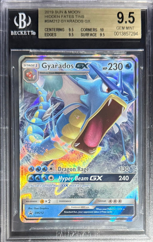 Pokemon Gyarados GX Pokemon Sun & Moon Hidden Fates 2019 Beckett BGS 9.5
