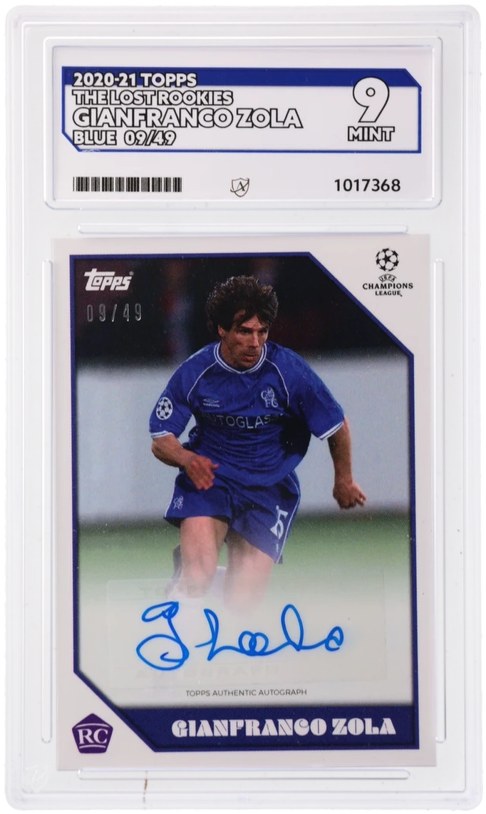 Topps Gianfranco Zola Autograph 09/49 Blue 2020/21 The Lost Rookies ACE 9