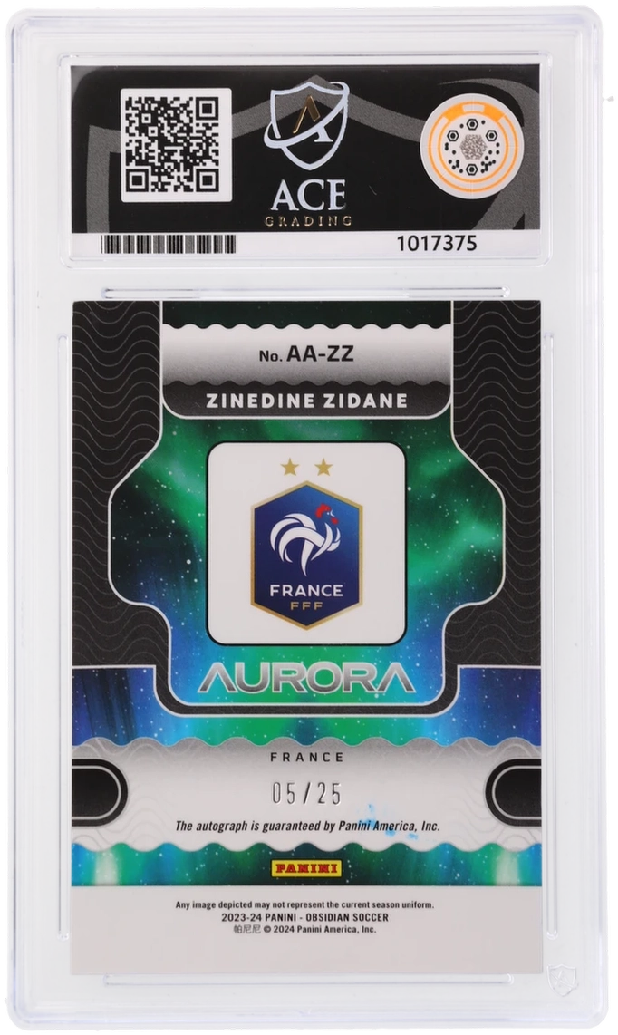 Panini Zinedine Zidane Electric Etch Orange Aurora Autographs 05/25 AA-ZZ 2023/24 Obsidian Soccer ACE 8