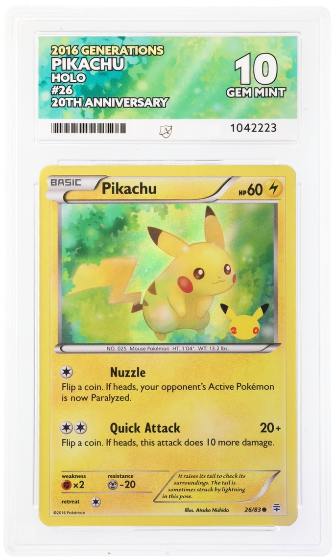 Pokemon Pikachu 26/83 Holo 2016 Generations 20th Anniversary ACE 10