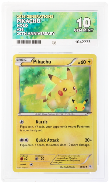 Pokemon Pikachu 26/83 Holo 2016 Generations 20th Anniversary ACE 10