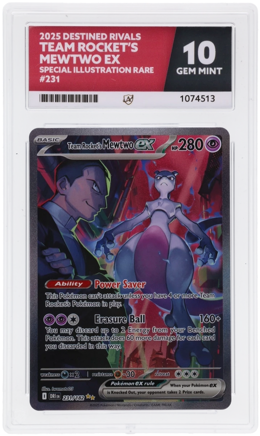 Pokemon Team Rocket's Mewtwo EX 231/182 Special Illustration Rare 2025 Destined Rivals ACE 10