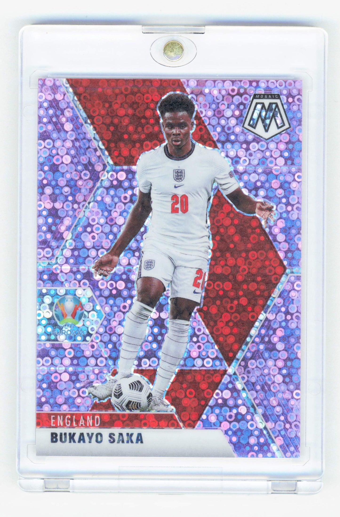Panini Bukayo Saka Pink Mosaic Prizm /49 Panini Mosaic UEFA Euro Soccer 2021 #106