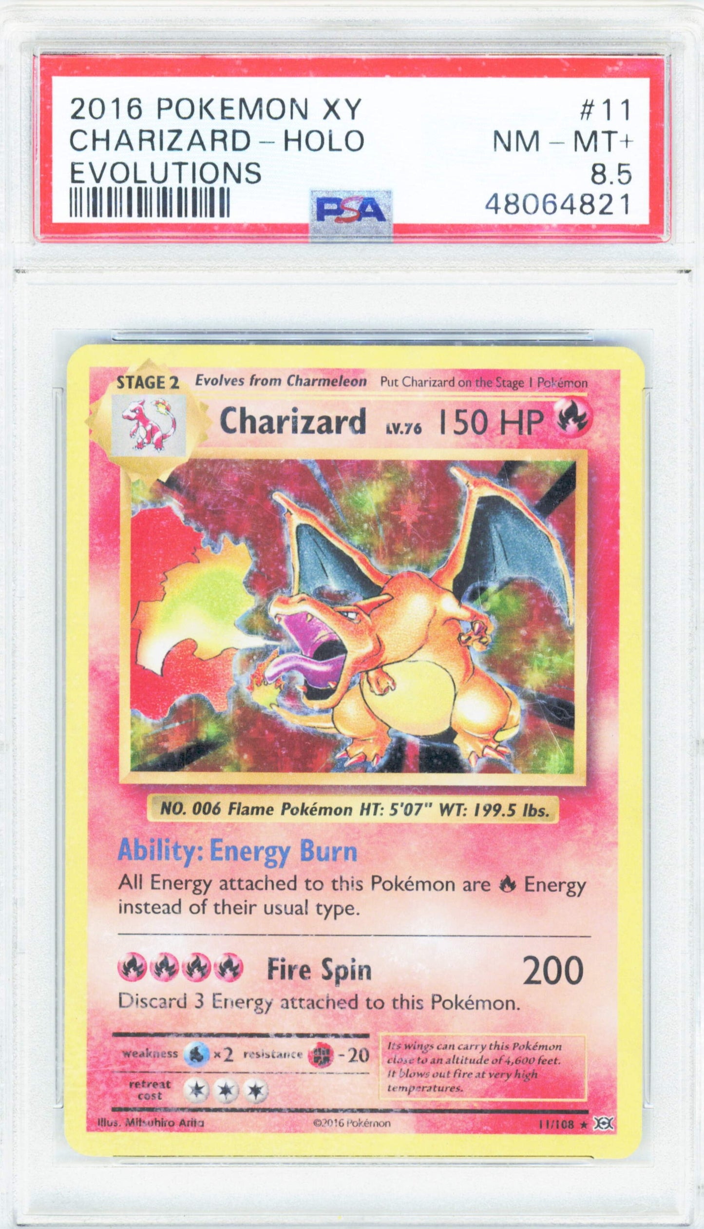 Pokemon Charizard 11/108 Holo Pokemon XY Evolutions 2016 PSA8.5