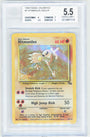 Pokemon Hitmonlee 7/62 Holo Pokemon Fossil Unlimited 1999 Beckett BGS 5.5
