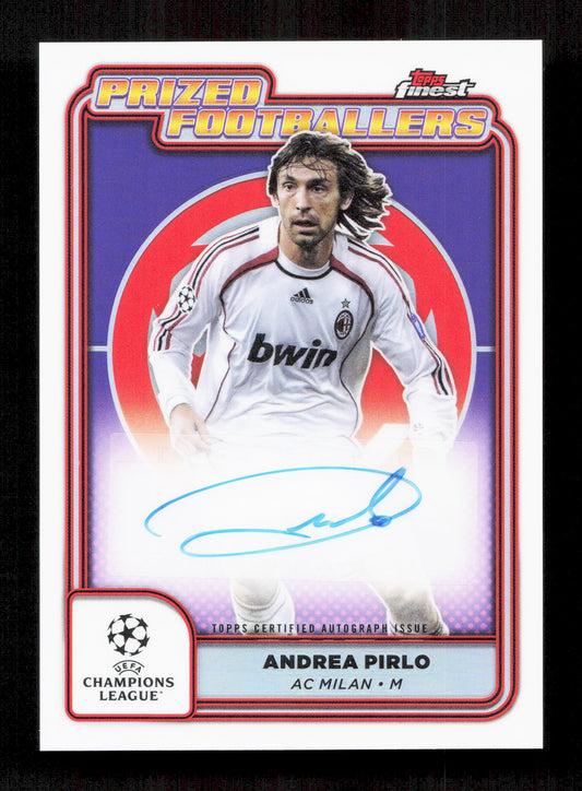 Topps Andrea Pirlo White Prized Footballers Autograph Card Finest UEFA Club Competitions 2024-25