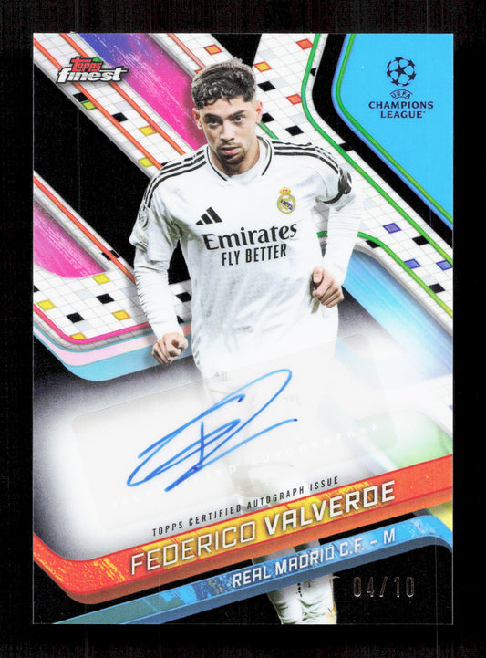 Topps Federico Valverde Black Autograph Card /10 Finest UEFA Club Competitions 2024-25