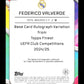 Topps Federico Valverde Black Autograph Card /10 Finest UEFA Club Competitions 2024-25
