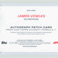 Topps James Vowles Red On Card Autograph Patch Card /5 Dynasty Formula 1 2024