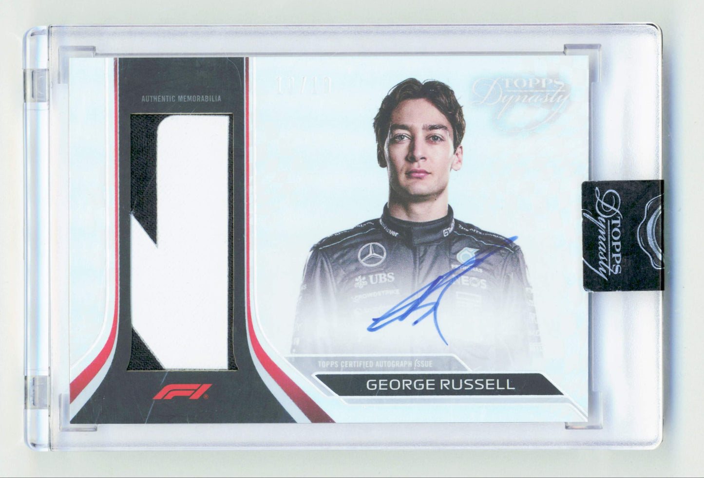 Topps George Russell On Card Autograph Patch Card /10 Dynasty Formula 1 2024